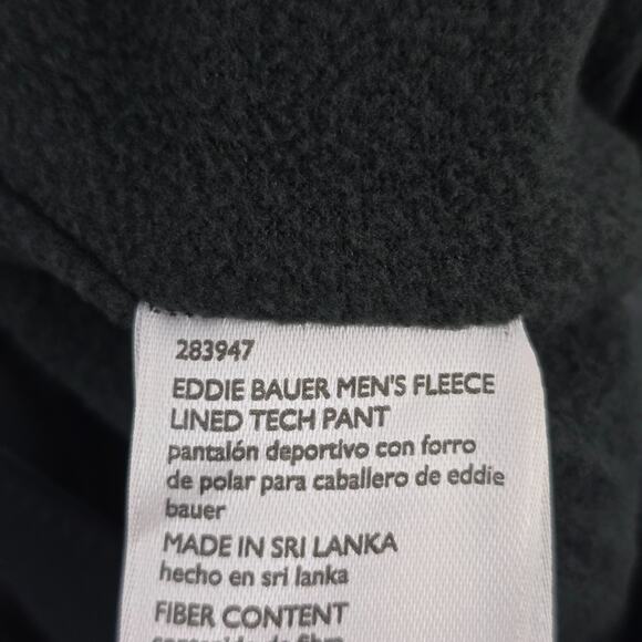 Eddie Bauer mens fleece lined tech pant black 40x32 hiking 6870 - Picture 9 of 11